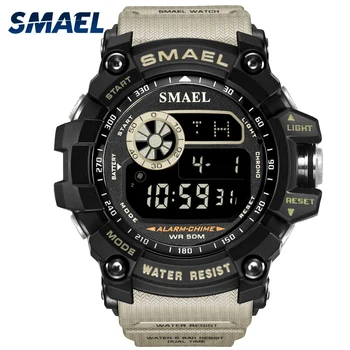 SMAEL-Relojes Digitales para Hombre, Digital, resistente al agua, cronógrafo militar, deportivo, masculino