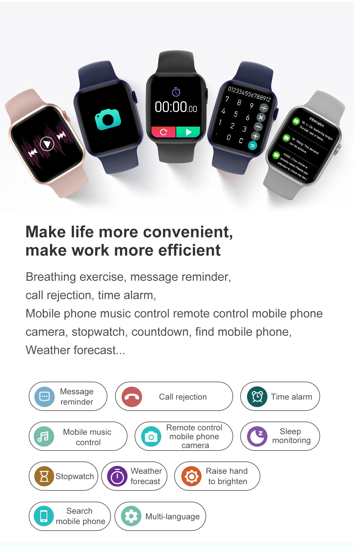 Smartwatch 2022 1.78 Inch Wireless Charging Bluetooth Call Fitness Bracelet Smart Watch Men Women PK IWO 13 Pro W46 W56 Series 6