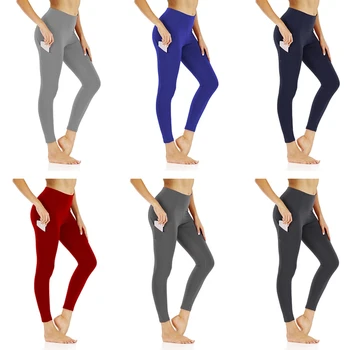

Hot! Reversible Nylon Fitness Yoga Pants Fitness Yoga Pants Women‘s High Waist Stretch Skinny Track Pants Quick-Dry Breathable