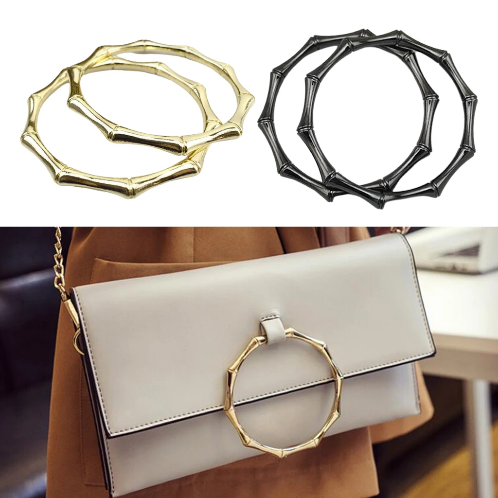 2Pcs Round Metal Replacement Top Handbags Handle Crossbody Bag Part Accessories