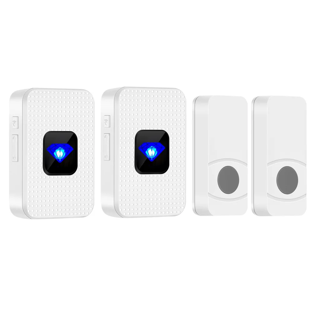 Outdoor Wireless Doorbell Security Calling Button Ofiice Home Door Bell IP55 Waterproof Smart LED Light Receiver Welcome Bells 