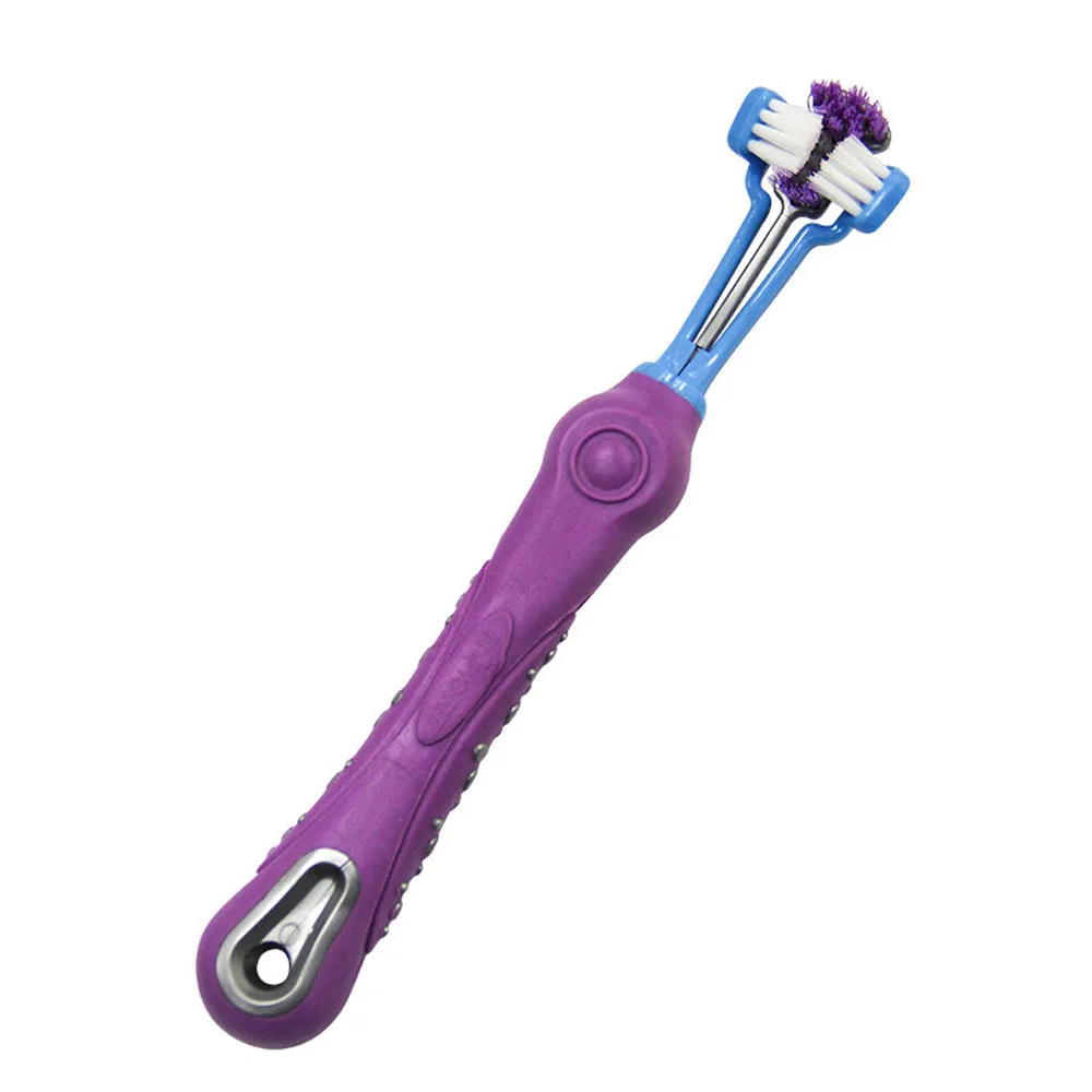 Three Sided Pet Toothbrush Dog Brush Addition Bad Breath Tartar Teeth Care Cat Cleaning Mouth Clean cobaya conejos | Дом и сад