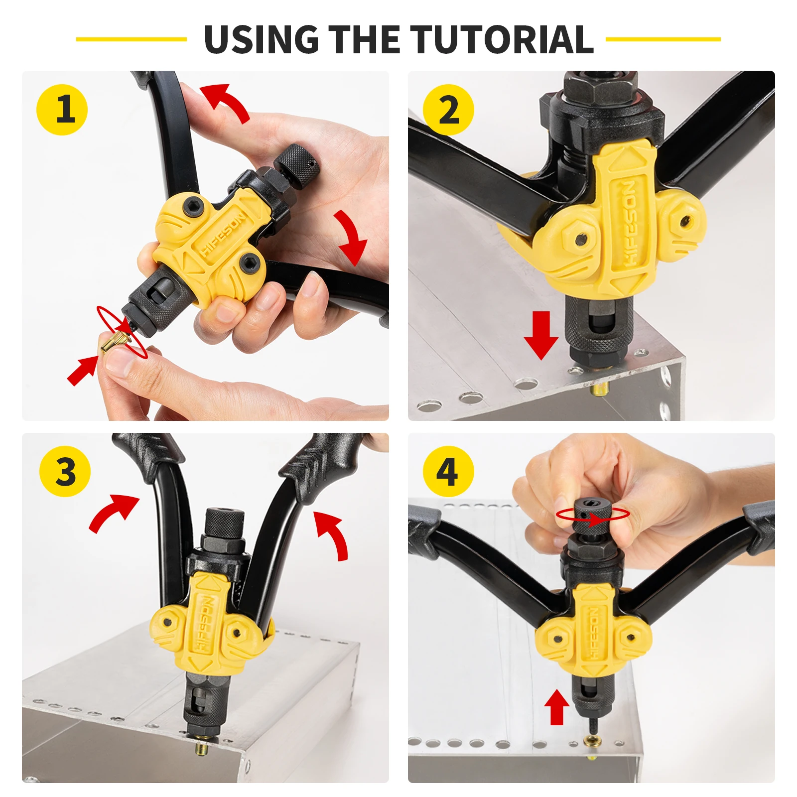 HIFESON Insert Threaded Mandrels Hand Rivet Nut Gun rivet gun rivet nut tool rivet gun set Manual Riveter for Riveting Rivnut Tool M3 M4 M5 M6 M8 M10 M12 Iron Nut