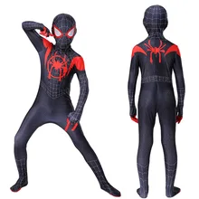 Boy Cosplay Costume Spiderman Black Parallel Children Universe-Set Myers