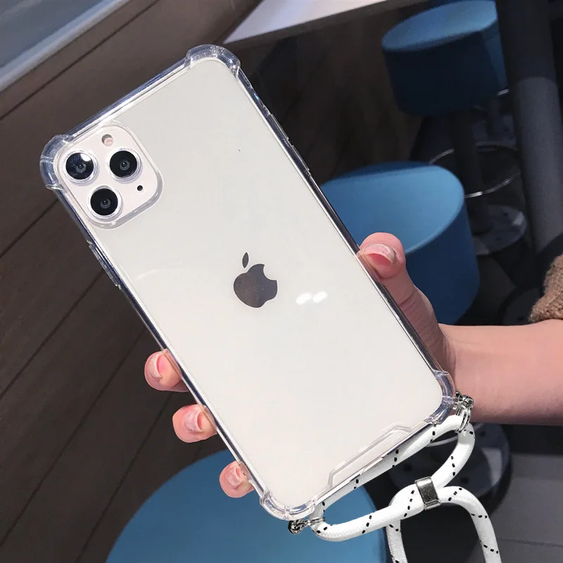 Transparent Shockproof Case for iPhone 13 12 Mini 11 Pro Max XS XR 6S 7 8 Plus Clear Anti-Knock Phone Shell Soft TPU Back Cover | Мобильные