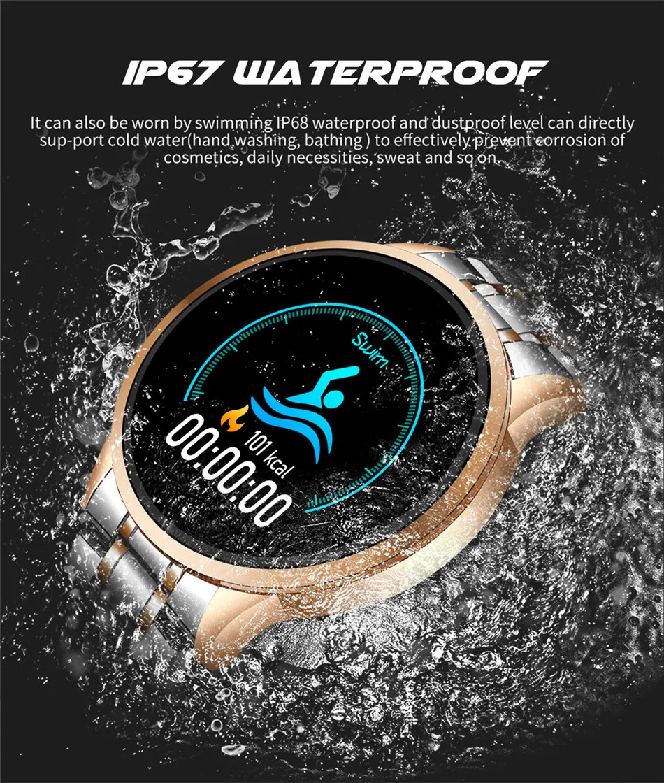 LIGE 2020 New Smart Watch Men Heart Rate Blood Pressure Information Reminder Sport Waterproof Smart Watch for Android IOS Phone