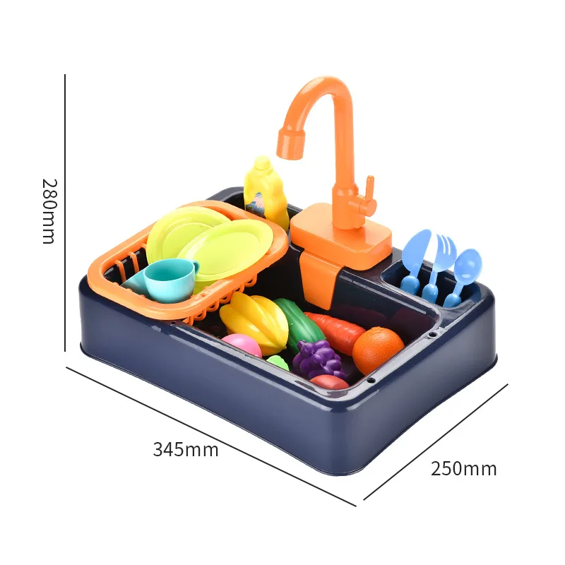Children Electric Dishwasher Toy Set Educational Kitchen Sink Toys Pretend Kitchen Toys