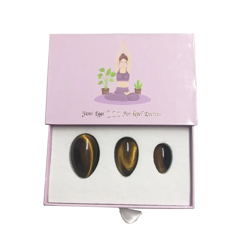 Undrilled Natural Tiger Eye Stone Yoni Egg Set Jade Eggs Women Kegel Exerciser Vaginal Muscle Tightening Ball Crystal Kegel Eggs