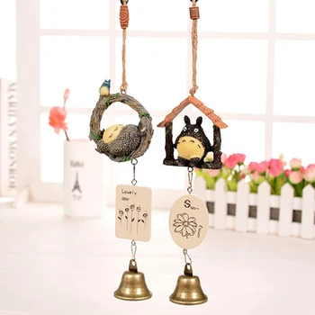 

Creative Resin My Neighbor Totoro Campanula Pendant Totoro Cat Wind Chimes Wing Bell Furnishing Action Figure Window Pendant Toy
