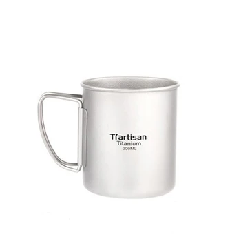 

300ml Titanium Tea Cups Mug Handgrip Eco-friendly Titanium Cup Dirnk ware Ultralight Portable Metal Coffee Mug Tiartisan Ta8363