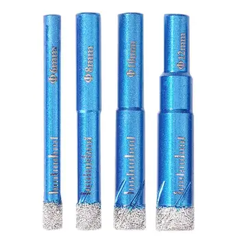 

4pcs/set 6/8/10/12mm Diamond Coated Drill Bits Marble Glass Tile Built-in Cooling Wax Fine Workmanship Hole Saw Cutter