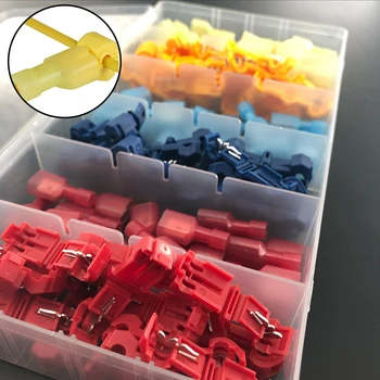 

T-Tap Wire Connectors, Self-Stripping Quick Splice Electrical Wire Terminals, Insulated Male Quick Disconnect Spade Terminals
