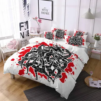 

White Red Black Soft Bedding Street Dance Cool Boys Printing Microfiber Fabric Duvet Cover Set with Pillowcase Twin Full Queen