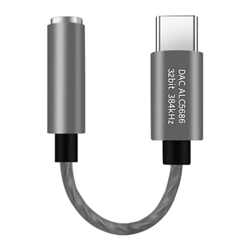 

Hifi Digital o Converter DAC USB Type C to 3.5mm Digital Headphone Adapter for Xiaomi / Huawei/ Mac OS X IOS10/ iPad