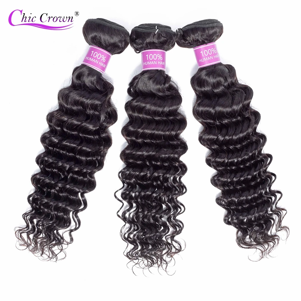 

Deep Wave Bundles 100% Human Hair Bundles Indian Hair Extensions 3/4 Bundle Deals 10-26 Inch Indian Hair Bundles