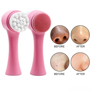 

New Facial Cleansing Brush Manual Blackhead Removal Cleansing Massage Double-Sided Washing Brush Skin Clean Beauty Care Tool 1Pc