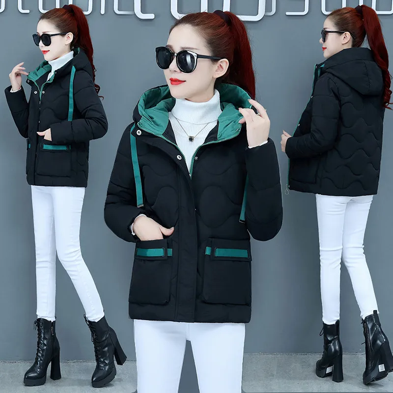 Winter Women Jacket Parkas New Hooded Short Cotton Padded Jacket Female student Thicken Warm Down Cotton Jacket Winter Coat Tops