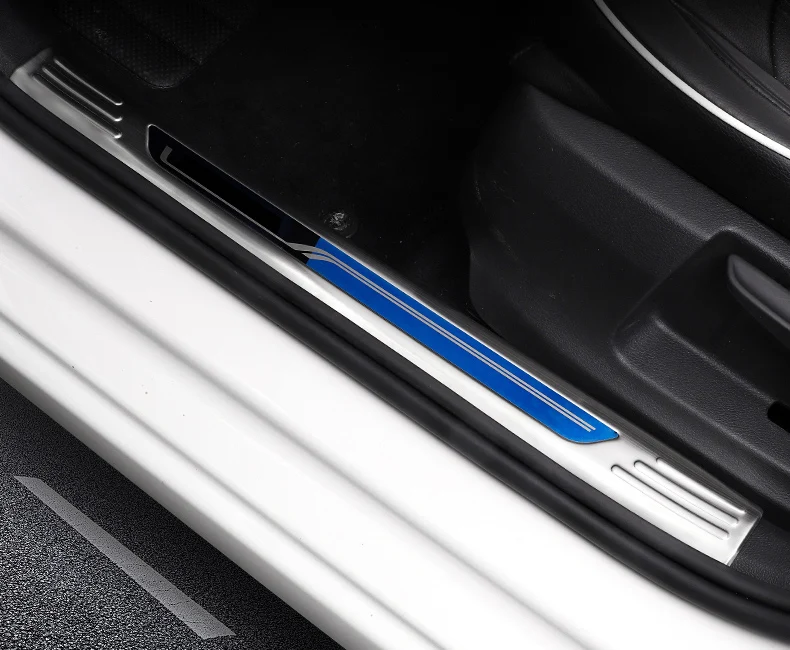 Lsrtw2017 Car Door Sill Threshold Strip Trims for Skoda Octavia a7 Interior Accessories Metal