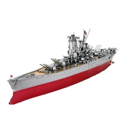 Piececool 3d metal puzzle modelo kits de construção battleship yamat battleship jigsaw brinquedo, presentes de aniversário de natal para adultos crianças
