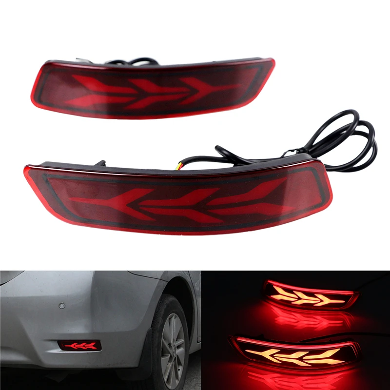 

Car Rear Bumper Fog Lamp Brake Light For Toyota Corolla Altis 2014-2018 Multifunction Red LED Flowing Flashing Reflector Lamp