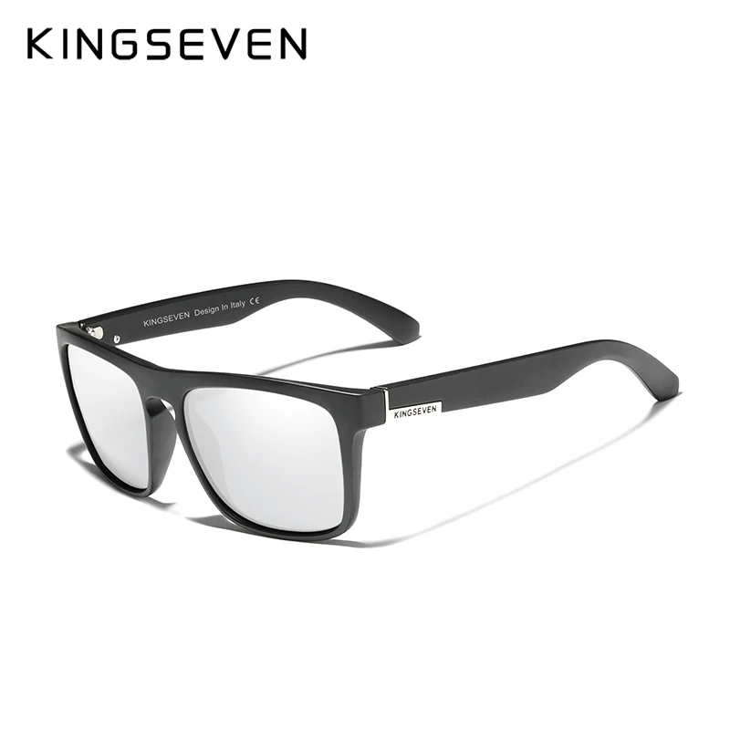 KINGSEVEN TR90, оправа, зеркальные линзы, солнцезащитные очки, поляризационные, мужские очки, для спорта на открытом воздухе, мужские очки, оригинальные аксессуары, N751 - Цвет линз: Black Silver