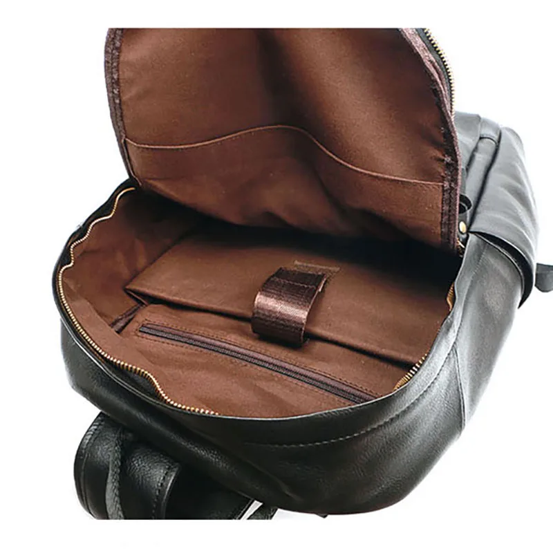 AETOO Leather men's backpack, men's leather casual shoulder bag, boys travel bag, simple computer bag
