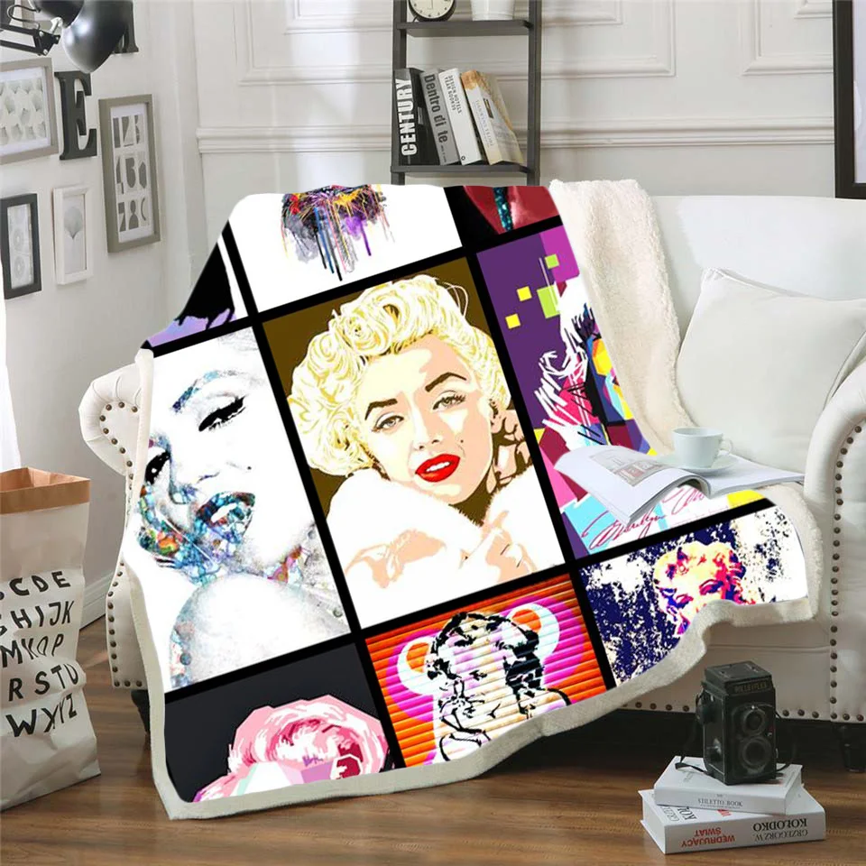 Marilyn Monroe 3d printed fleece blanket for Beds Hiking Picnic Thick
