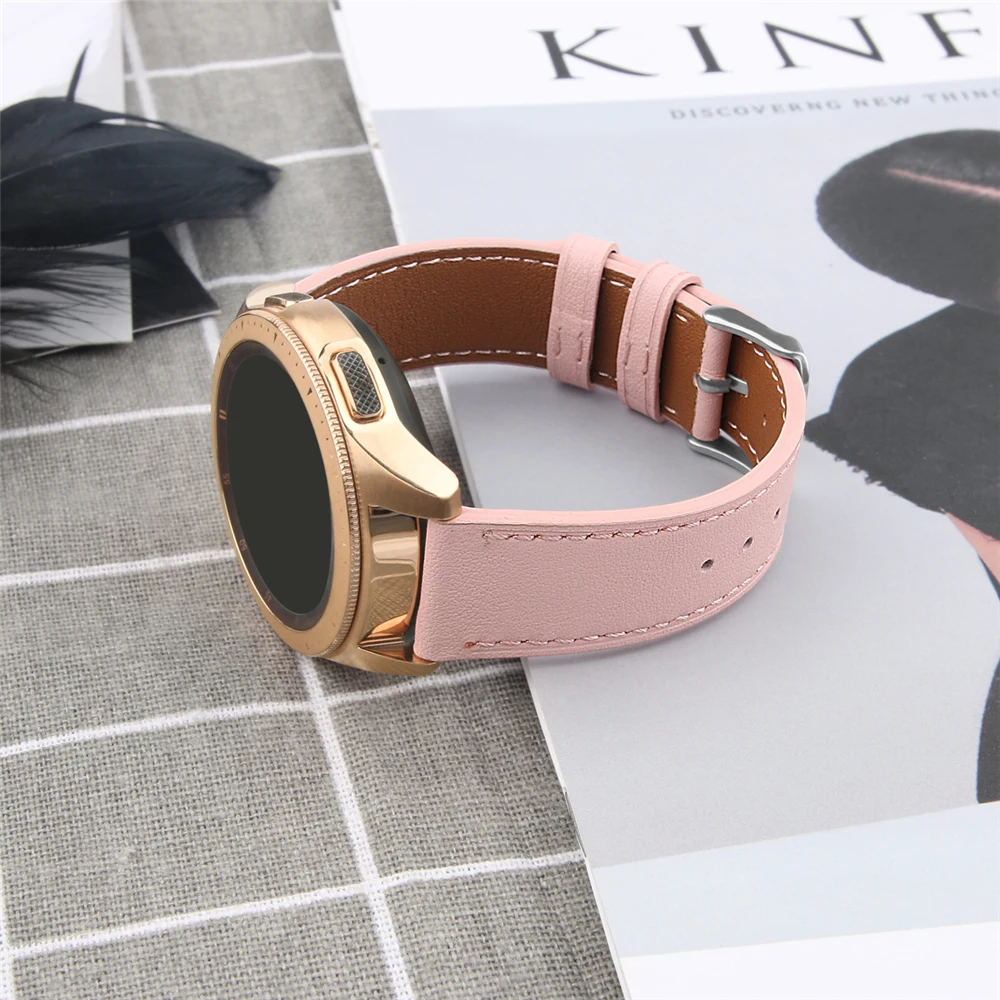 Heang ремешок для часов из натуральной кожи для samsung Galaxy Watch(42 мм)/Galaxy Active 40 мм/gear Sport