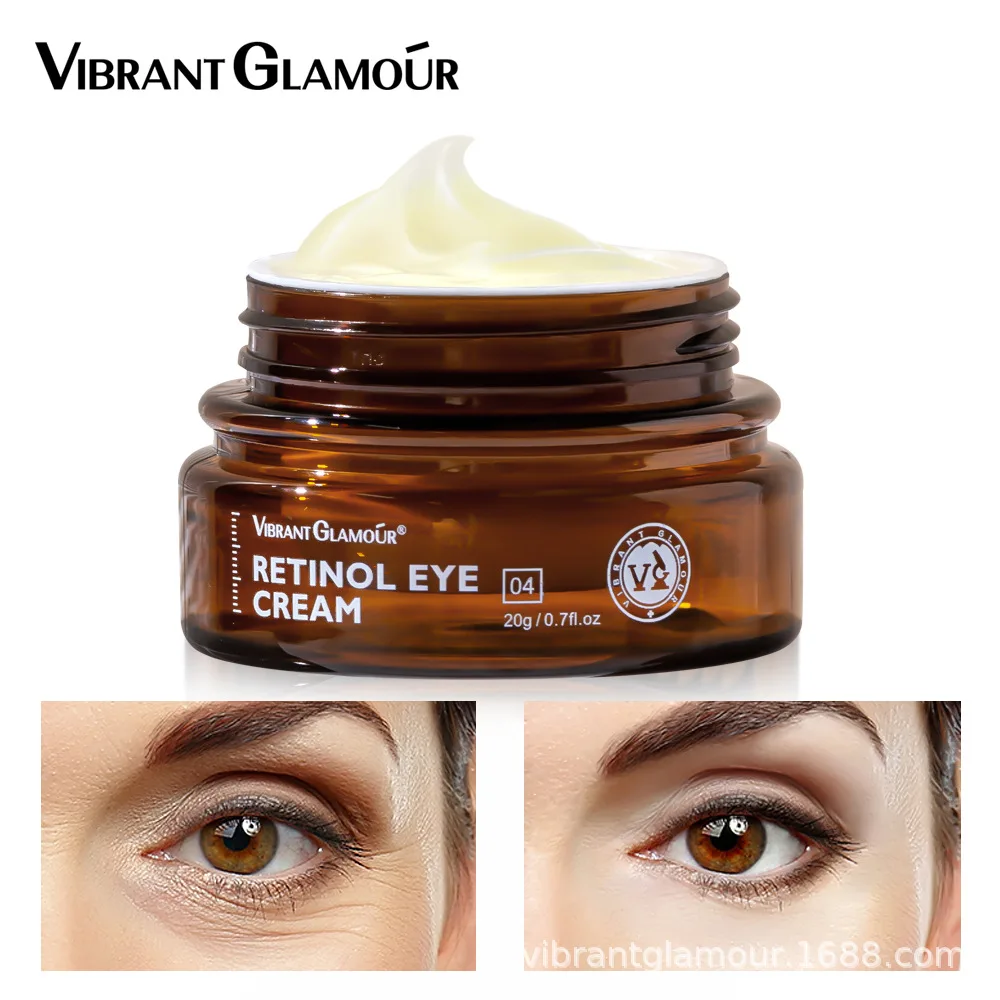 

VIBRANT GLAMOUR Retinol Eye Cream Dark Circles Fade Fine Lines Remove Eye Bags Anti Wrinkle Anti Aging Firming Brighten Skin 20g