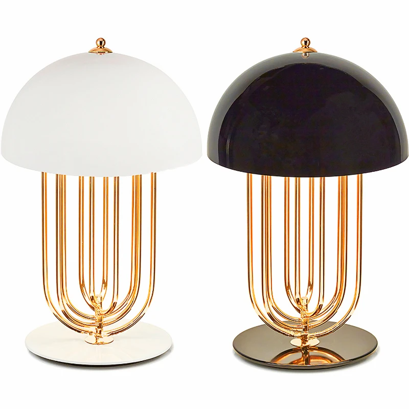 

Nodic Mushroom Shape Table Lamp With Gold Ring Metal Base Ringbase abajour deco