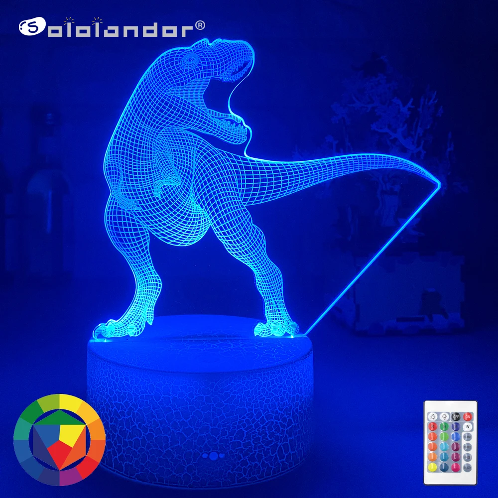 

New Desktop Bedside 3D LED Night Light Dinosaur series Gifts Desktop Decoration Remote & Touch Control Kids LED Table Desk Lamps