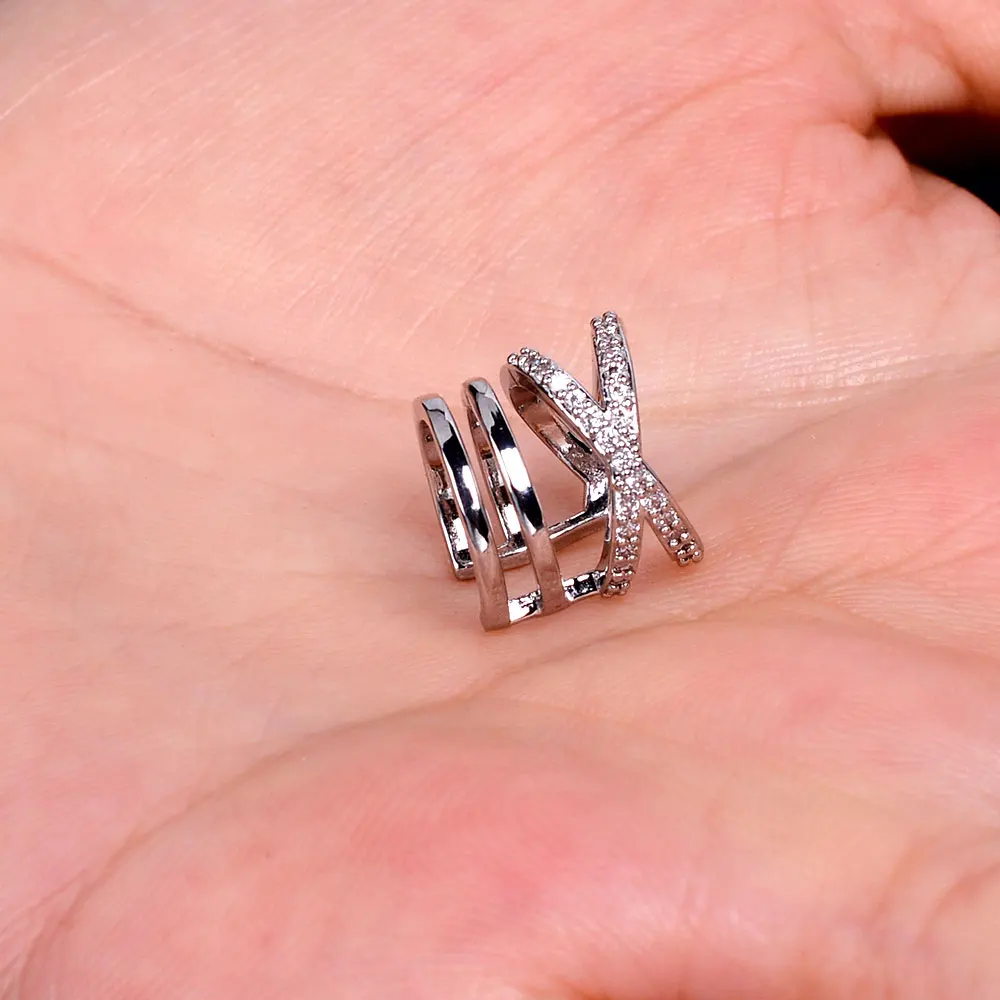 1Pc Zircon Non Piercing Ear Big ClipCuff Wrap Earrings Earcuff Fake Cartilage Clip on Auricle Earing Women Statement Wrap Cuffs