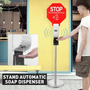 

Large Capacity Automatic Hand Sanitizer Dispenser Smart IR Touchless with Stand Station Stop Sign Soap Gel Liquid Sanitizers Box