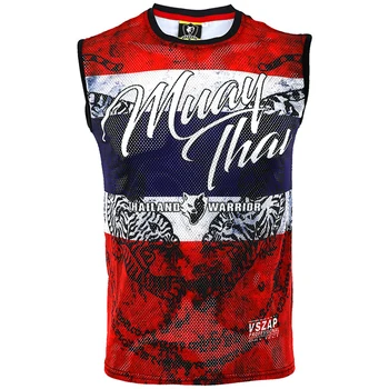 

VSZAP Thai Tiger Printing Vest Muay Thai Sleeveless Stretch Quick-drying Vest Men Training Fitness UFC Fight MMA Fighting Vest