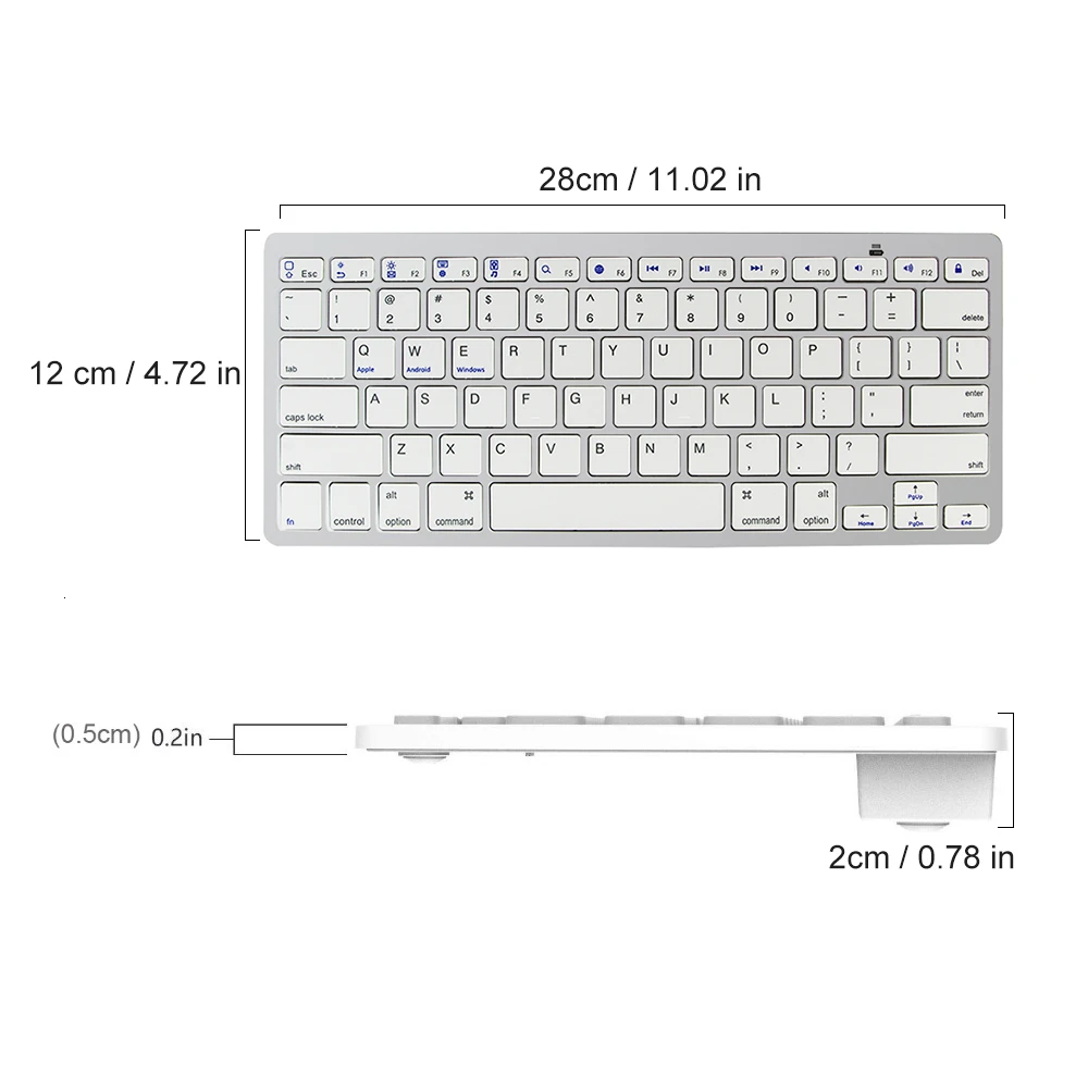 Bluetooth беспроводная клавиатура мини маленькая тонкая портативная компьютерная клавиатура для ПК ноутбука планшета iPad Apple Mac русские испанские буквы