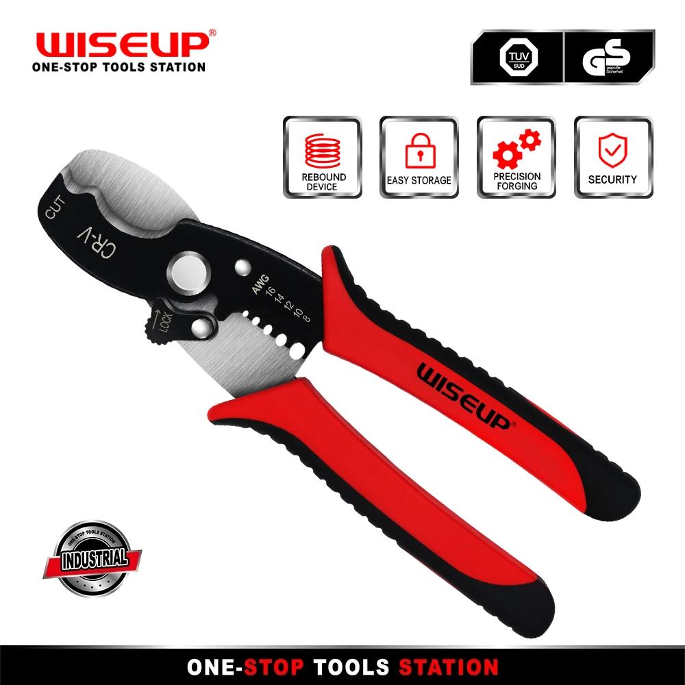 WISEUP Multifunctional Wire Stripper Pliers Crimper Cable Hardware Tools Electricity Cables Wire Cutting Scissors Electrician