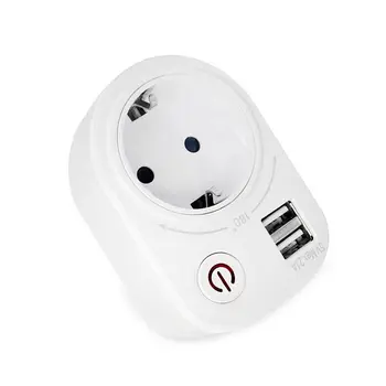 

5V 5V 2.1A Dual USB Intelligent Charger Adapter Plug Socket 180 Degree Rotating Charging Power Switch Outlet Multifunction Home