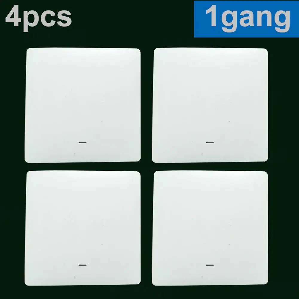 4PCS button EU 1gang Умный светильник, кнопка включения, ЕС, Великобритания, Wi-Fi разъем, беспроводная настенная розетка, пульт дистанционного управления, приложение Tuya Alexa Google Home Assistant IFTTT - Цвет: 4PCS button EU 1gang