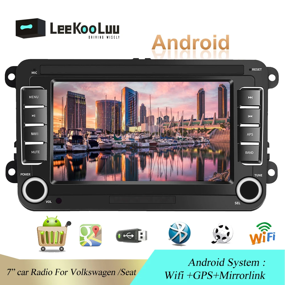 Автомагнитола LeeKooLuu 2 Din Android для Volkswagen Skoda VW Passat B6 Polo Golf Touran Jetta Caddy T5 Tiguan