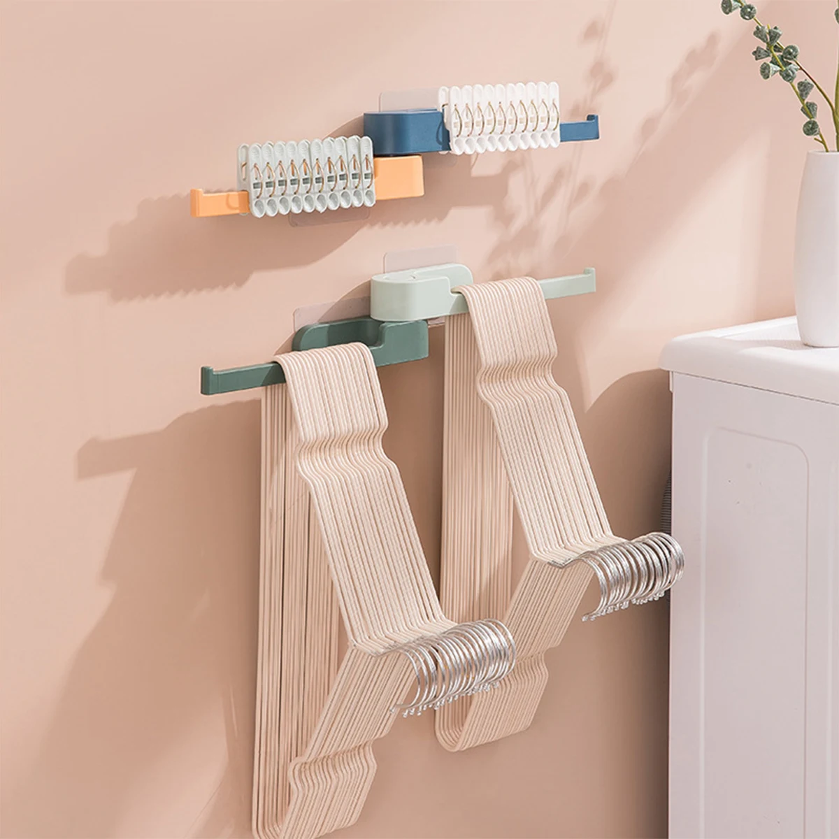 

Commodity Shelf, Wall-Mounted Rotatable Storage Rack Commodity Shelf for Coat Hanger Towel
