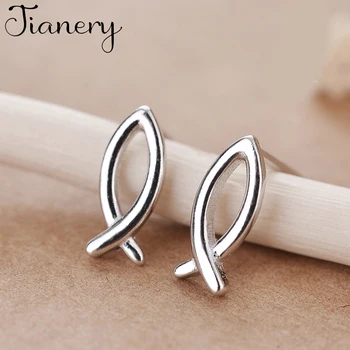 

JIANERY Real 925 Sterling Silver Fish Earrings For Women Wedding Bijoux Statement Jewelry Brincos Pendientes