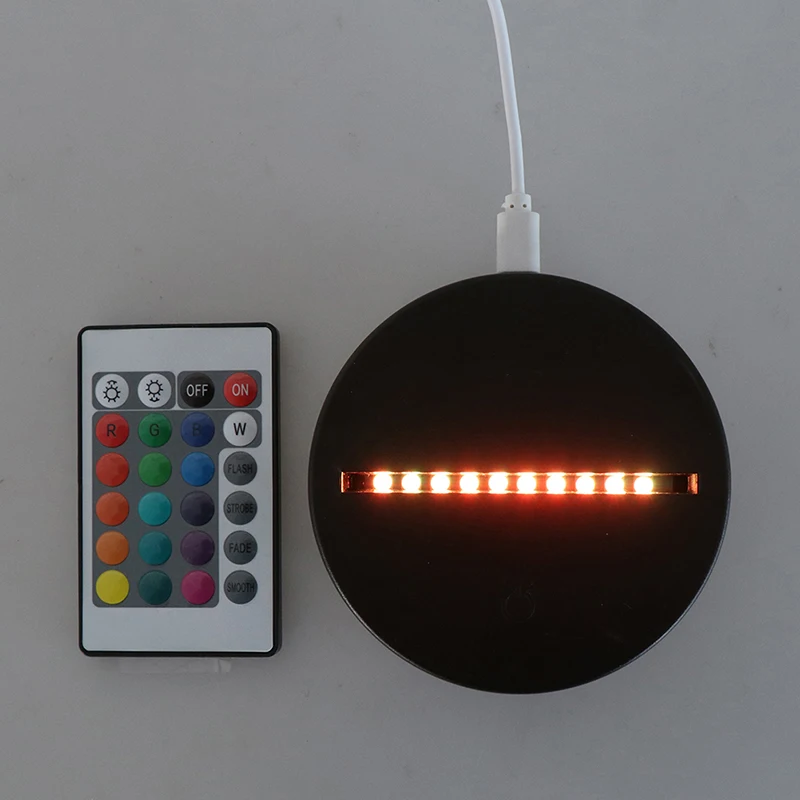 

USB Cable Touch 3D LED Light Holder 7 Color Colorful Light Bases Table Decor