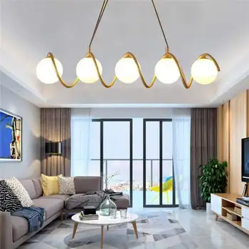 

New Nordic Chandelier Minimalist Art LED Chandeliers G9 bulb 5Heads Hang Glass Ball Living Room Bedroom Restaurant Home Lighting