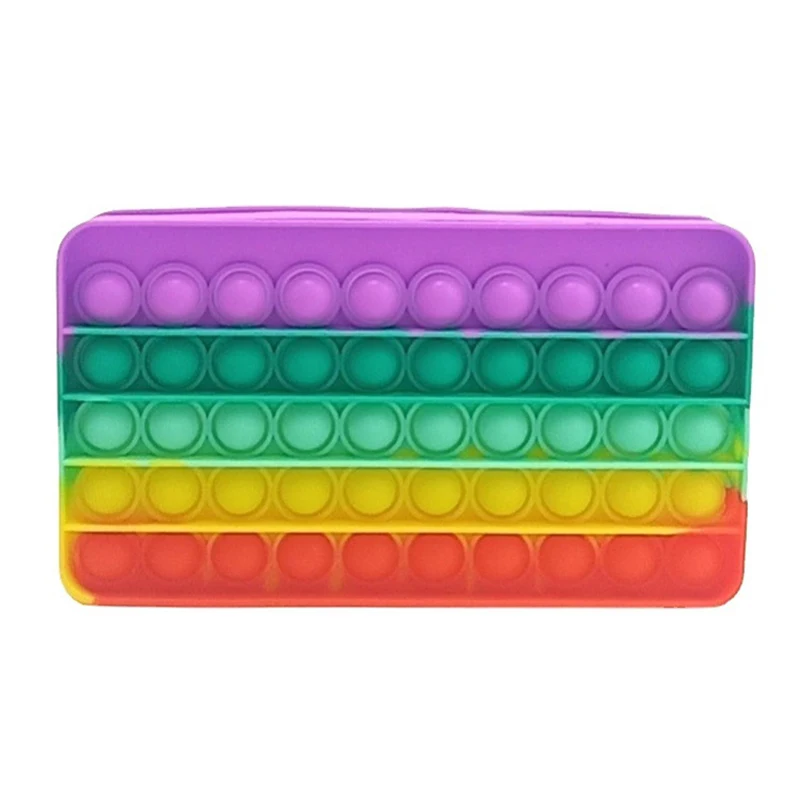 Stationery Storage Bag Decompression Pen Case for Kids Anti-Anxiety Toy for Kids and Adult Pop Bubble Pencil Case Colorful pencil case Pencil Box Sensory Silicone Toy Office Stationery Organizer 