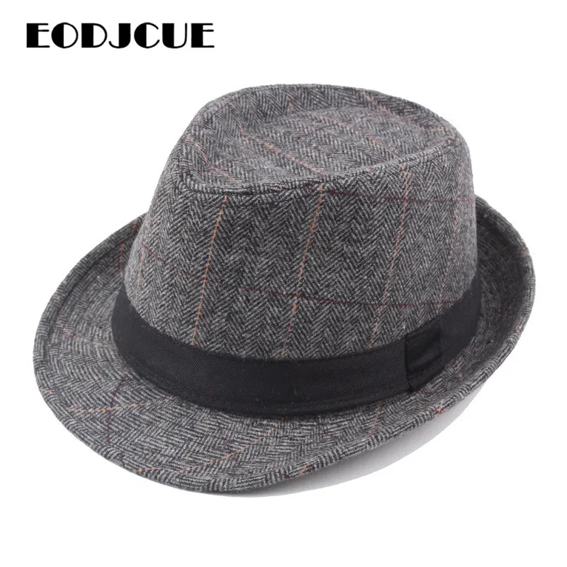 Ретро Fedoras Топ джаз шляпа мужская зимняя теплая котелок Кепка Панама повседневная мужская шляпа gorro