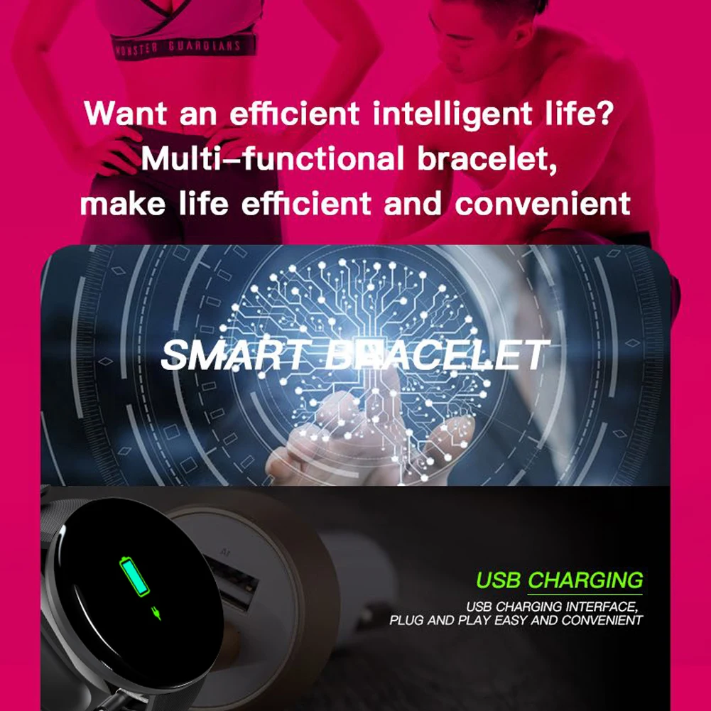 D18 color screen smart bracelet heart rate blood pressure call information waterproof step counter sports Wristband D18 color screen smart bracelet heart rate blood pressure call information waterproof step counter sports Wristband