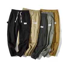 Повседневные брюки в японском стиле на весну и осень, стиль, хлопковая рабочая одежда, повседневные штаны с несколькими карманами, мужские стильные штаны с широкими штанинами