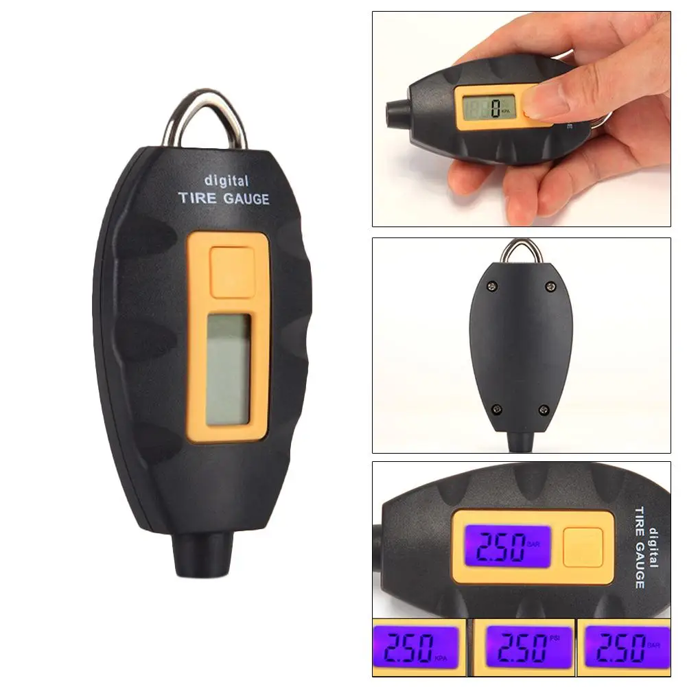 

3V 180mAH Keychain Mini Tire Pressure Gauge LCD Digital Display Portable Tire Pressure Gauge Measurement Tool