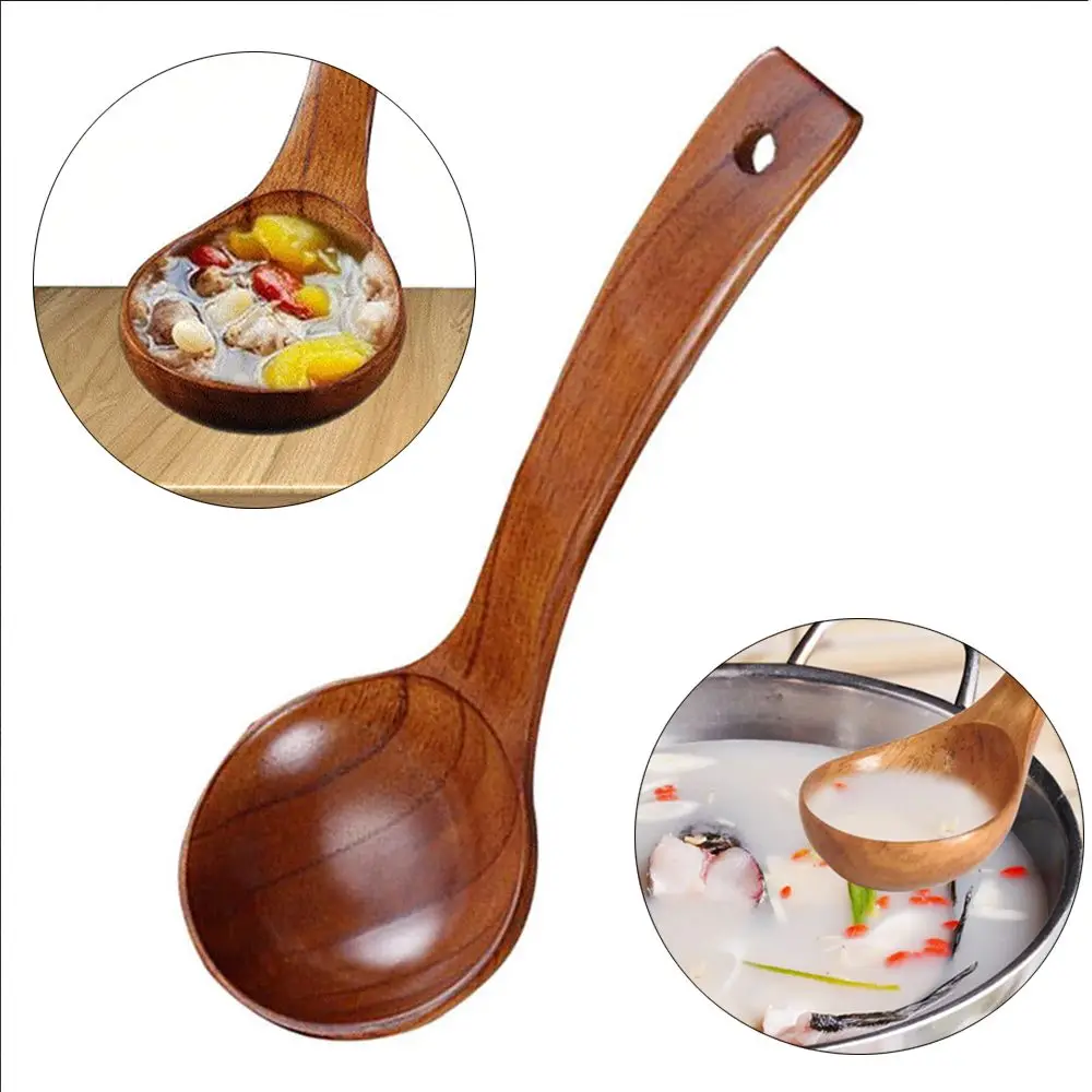 

Large Rice Ramen Tableware Kitchen Supplies Soup Scoops Wooden Spoon Natural