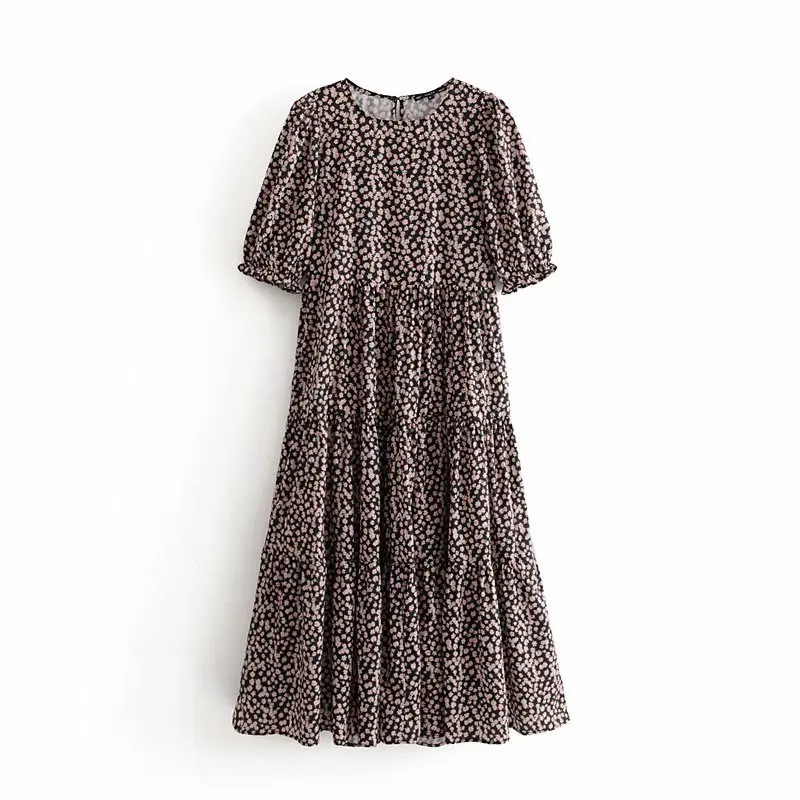 

2020 Winter Women's new European style zaraing wholesale floral print long-sleeved dress